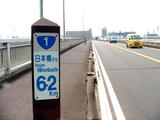 国道1号62kmポスト