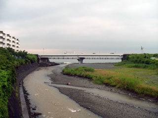 西湘バイパス越しに見る海