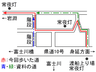 渡船上り場からのルート